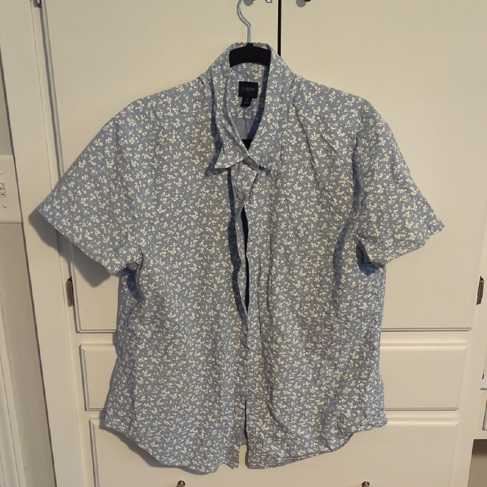 J CREW Men's Light Blue Floral Shirt